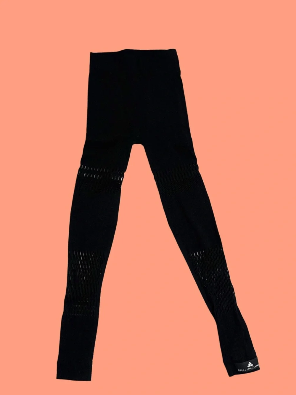 Stella McCartney Kids Black Stretch Knit Leggings with Mesh Panels
